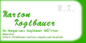 marton koglbauer business card